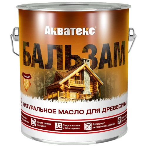 Бальзам Акватекс, натуральное масло для древесины БЕСЦВЕТНЫЙ 0,75л