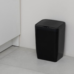 Ведро для мусора Доляна сенсорное черное 12л (6997788)