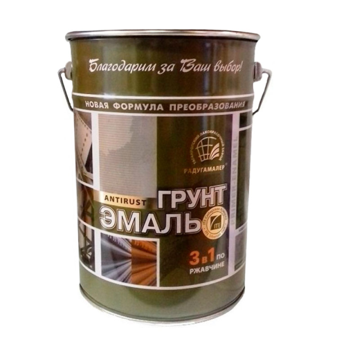 Грунт-эмаль РАДУГА-МАЛЕР по ржавчине спелая вишня 6 кг