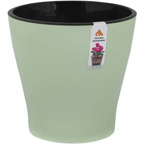 Горшок для цветов ЛЕЯ двойной светло-зеленый 2,2л М8267 (263042)