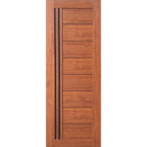 /Дверное полотно VDM-09 ДО 80 Дуб Золотой, покрытие ПВХ (VD) (лакобель черное)