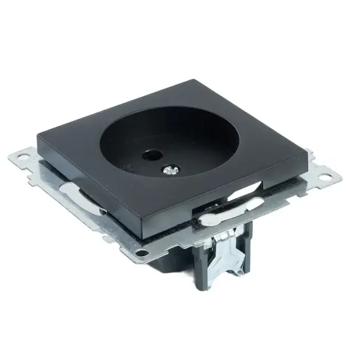 Розетка 2P Катрин черный с защитной шторкой GLS10-7109-05