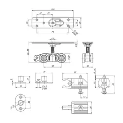 Комплект роликов для раздв. дверей SLD.Comfort-PRO.SET1.rollers/80 (38987) (ARMADILLO)
