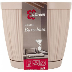 Горшок для цветов 1,8 л молочный шоколад INGREEN BARCELONA (IG623010047)