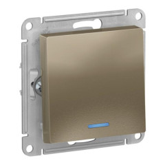 Выключатель 1-кл AtlasDesign 10А с подсветкой шампань SchE ATN000513