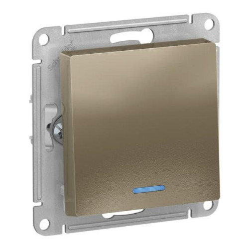 Выключатель 1-кл AtlasDesign 10А с подсветкой шампань SchE ATN000513