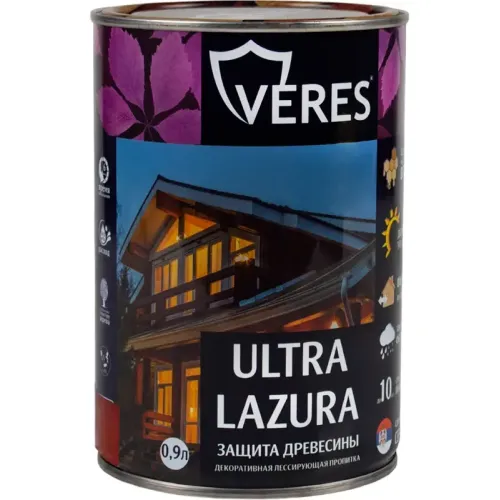 Декоративная пропитка для дерева Veres Ultra Lazura № 7 Махагон 0,9 л