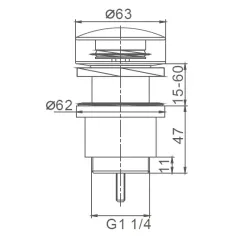 Донный клапан FRAP F67-3 автомат. золотой