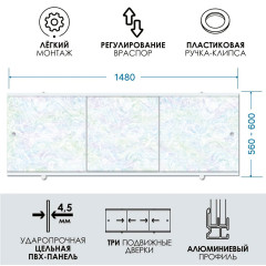 Экран для ванны МЕТАКАМ премиум А 1,5 м лазурный