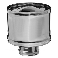 Дымоход зонт-Д 0,5мм Ф130 с ветрозащитой нержавеющая сталь (Феррум)