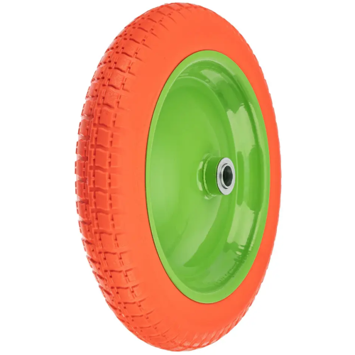 Колесо для тачки СИБРТЕХ полиуретановое 3.00-8, длина оси 90мм, подшипник 20мм (689765)