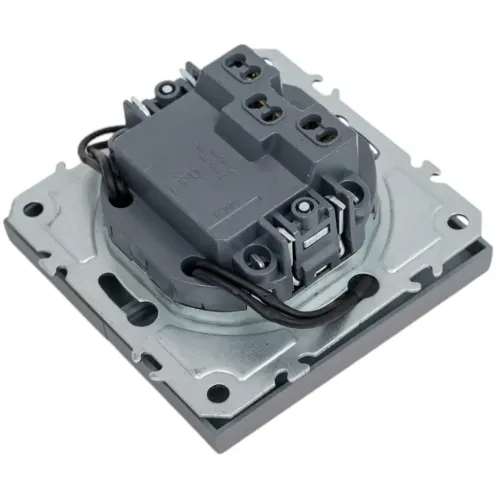 Выключатель 2-кл ЭМИЛИ с подсветкой платиново-серый RSW10-5102-10