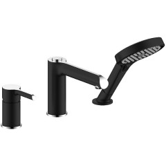 Смеситель для ванны врезной GAPPO на 3 отверстия G1103-6 чёрный/хром