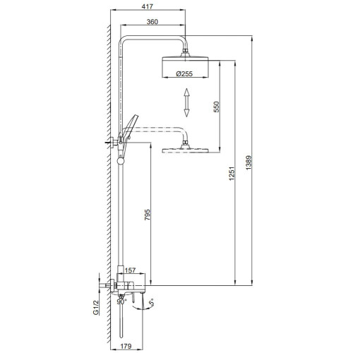 Душевая стойка FRAP F2489-6 чёрная