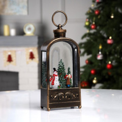 Фонарь новогодний Luazon Lighting Снеговик с елкой свечение теплое белое (9591302)