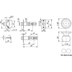 Защелка DK672 SN-PS (6072 SN-P) (без фик.) мат. никель (25237) (PUNTO)