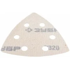 Насадка шлифовальная ЗУБР 6 отверстий, Р320, 93х93х93мм, 5шт (35583-320)