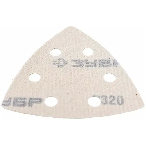 Насадка шлифовальная ЗУБР 6 отверстий, Р320, 93х93х93мм, 5шт (35583-320)