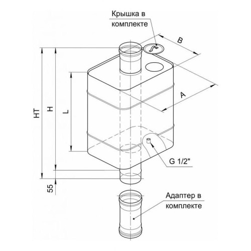 Бак Эльтон 56л самоварного типа Ф115(AISI 201/1.0)