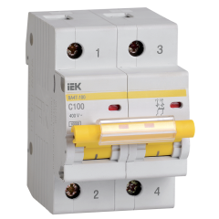 Выключатель автоматический 2-пол. 100A C 10кА ВА47-100 IEK (51168)