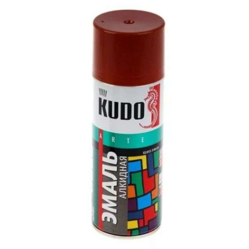 Эмаль аэрозольная KUDO унив КРАСНО-КОРИЧНЕВАЯ  RAL 8012 520мл KU-1024
