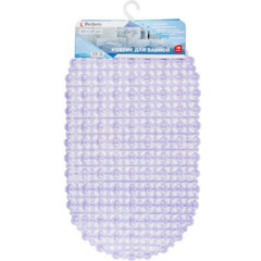 Коврик для ванной 660х370мм PERFECTO LINEA овал, фиолетовый