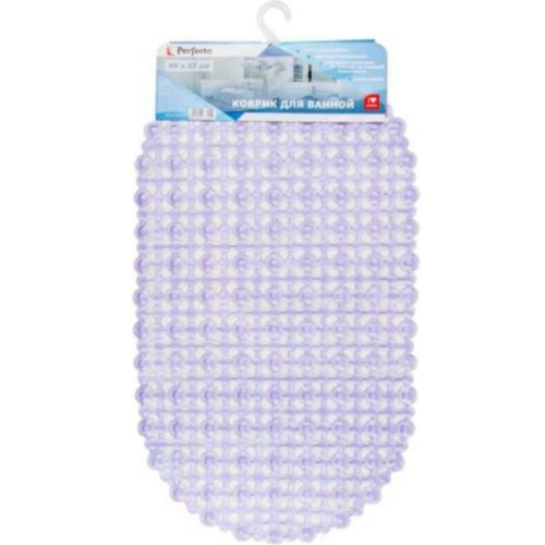 Коврик для ванной 660х370мм PERFECTO LINEA овал, фиолетовый