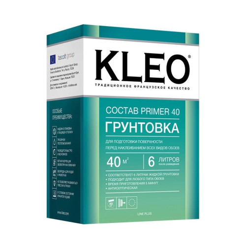 Грунтовка KLEO PRIMER 40, сыпучая под обои 6л. 40м2 (20)