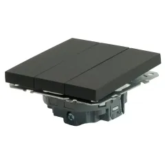 Выключатель 3-кл ЭМИЛИ черный RSW10-5108-05