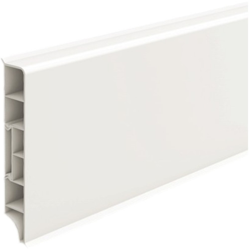 Плинтус прямоугольный 80мм 2,2м ИдеалДюра (ИД-ПП80 037 Молочно-белый)