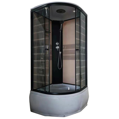 Душевая кабина ДАНА 90х90х215см выс. поддон, полосы, бежевое заднее стекло, 50