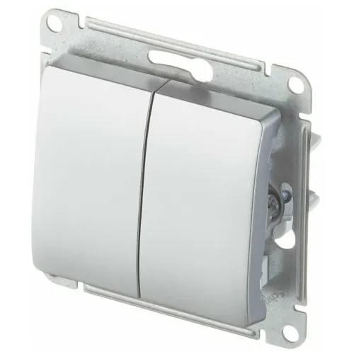 Переключатель 2-кл GLOSSA алюм. SE GSL000365