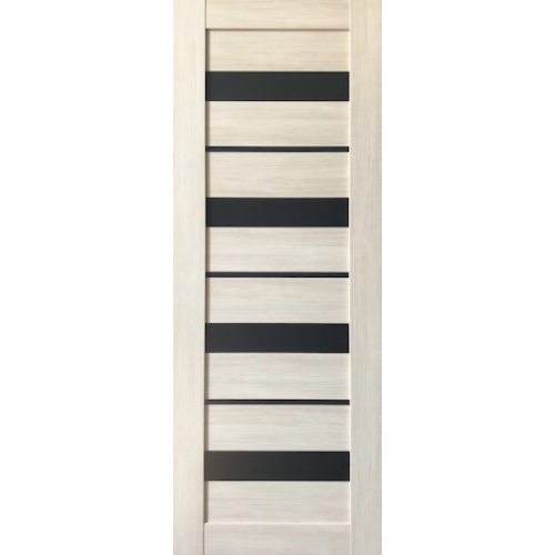 Дверное полотно VDM-04 ДО 70 Капучино, покрытие ПВХ (VD) (лакобель черное)