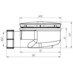 Сифон для душевого поддона АНИПЛАСТ E350VAL 1 1/2