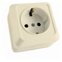 Розетка О/У 2P+Е TDM слон. кость Ладога SQ1801-0016