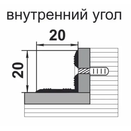 Профиль угловой 20*20 1,8 Дуб сицилия (Русс.проф)