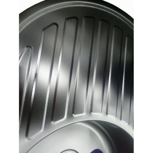 Мойка нерж. врезная MIXLINE овальная 50х77 тол. 0,8мм, правый выпуск, декор (сифон)