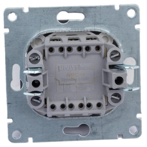 Выключатель 3-кл UNIVersal Афина 10A графит A0043-Gr