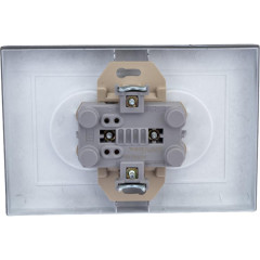 Розетка 2-ая 2P UNIVersal Афина в сборе графит A0102-Gr