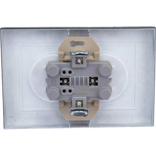 Розетка 2-ая 2P UNIVersal Афина в сборе графит A0102-Gr