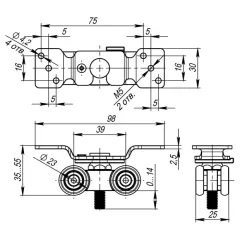 Комплект роликов для раздв. дверей SLD.Comfort.SET.rollers/60 (DIY Comfort 60/4 kit) (36073) (ARMADILLO)