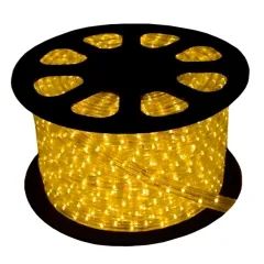 Дюралайт КОСМОС 1,6Вт/м жёлтый, ф13мм, фиксинг KOC-DL-2W13-Y 220В (шаг резки 2м!) (584199)