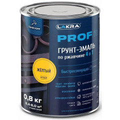 Грунт-эмаль Лакра PROF IT по ржавчине 4 в 1 быстросохнущая  Желтый 0,8 кг