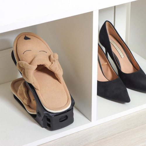 Подставка для хранения обуви регулируемая, 26*10*6см чёрный(4077209)