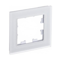 Рамка 1-пост AtlasDesign Nature матов. стекло бел. SchE ATN330101