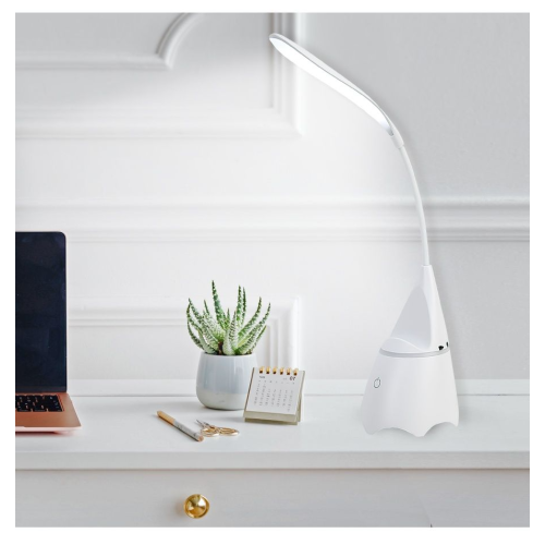 Лампа настольная Росток S533 LED АКБ диммер, MP3, белый