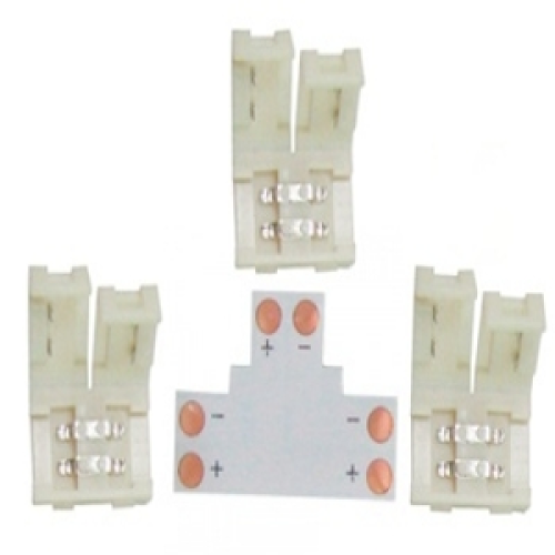 Комплект соед. ECOLA плата T для зажим разъема+3 зажима 2-х конт. SMD3528 SC28UTESB (542049)