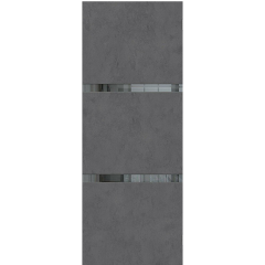 Дверное полотно Браво-2.55 ДО 80 Slate Art, покрытие Эко Шпон (BRAVO) (лакобель черное)(153-1049)