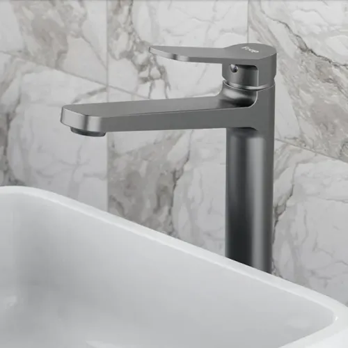 Смеситель для умывальника FRAP F1062-29 оружейная сталь, высокий