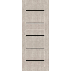 /Дверное полотно Мода-22 ДГ 80 Cappuccino Melinga, покрытие Эко Шпон (BRAVO) (лакобель черное)(153-1343)